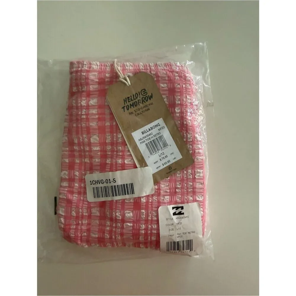 Billabong Women's Pink Tide High Waist Bikini Bottom, Pink, Large, NWT